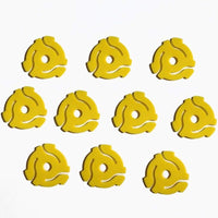 (10 Pack) TEN Yellow Plastic 45 RPM 7 Inch Vinyl Record Adaptor